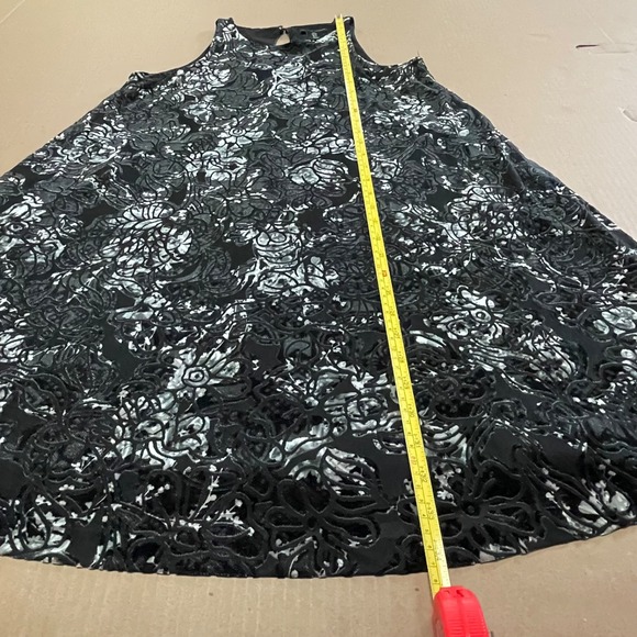 Vintage Adrienne Vittadini Sz Small S/L Burnout Velvet Shift/Trapeze Lined Dress - Picture 9 of 11